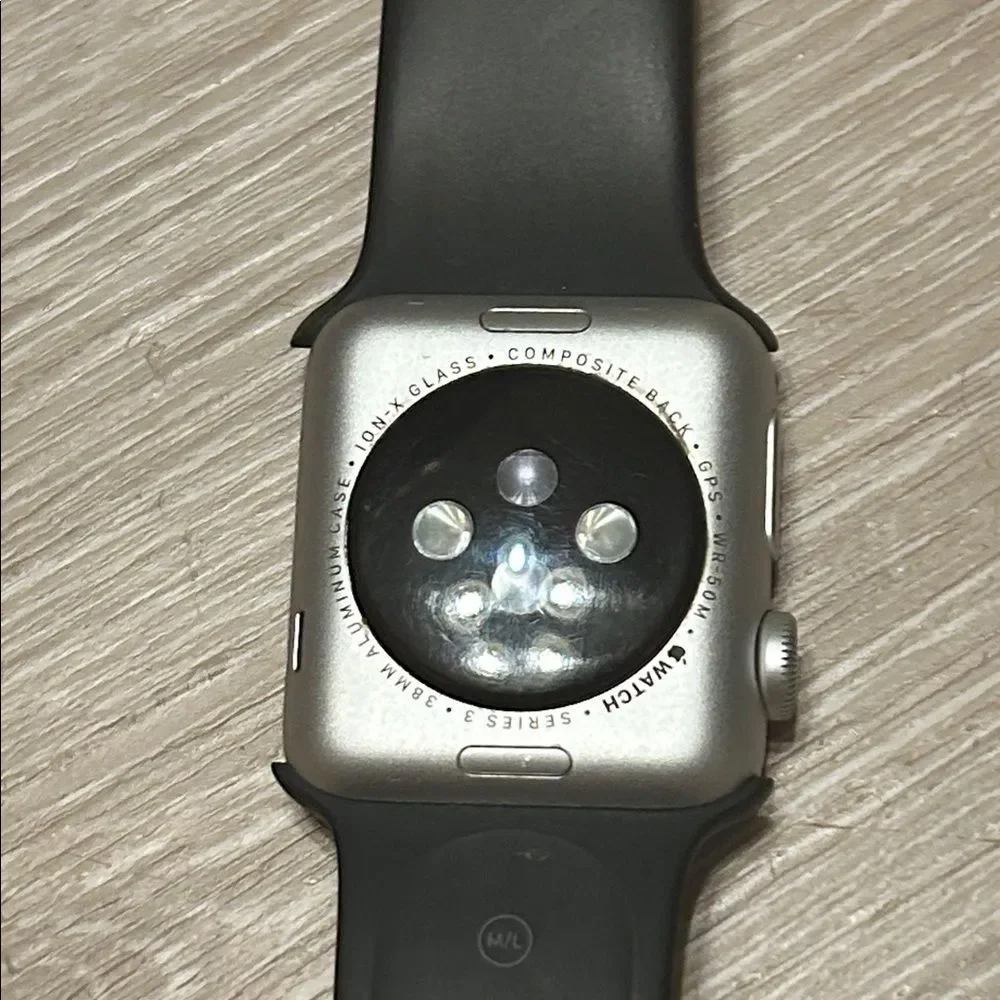 Apple Watch Series 3 Black Silicone Band LOCKED